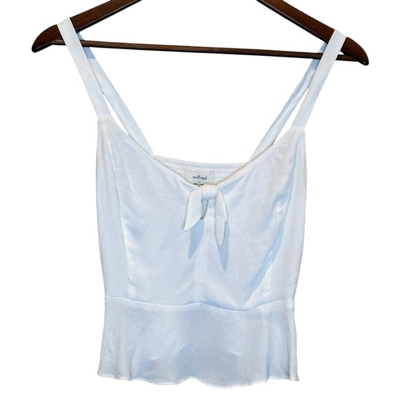 Wilfred Tops - Wilfred Aritzia White Fitted to Flare Camisole Crop Top Women’s Size XS